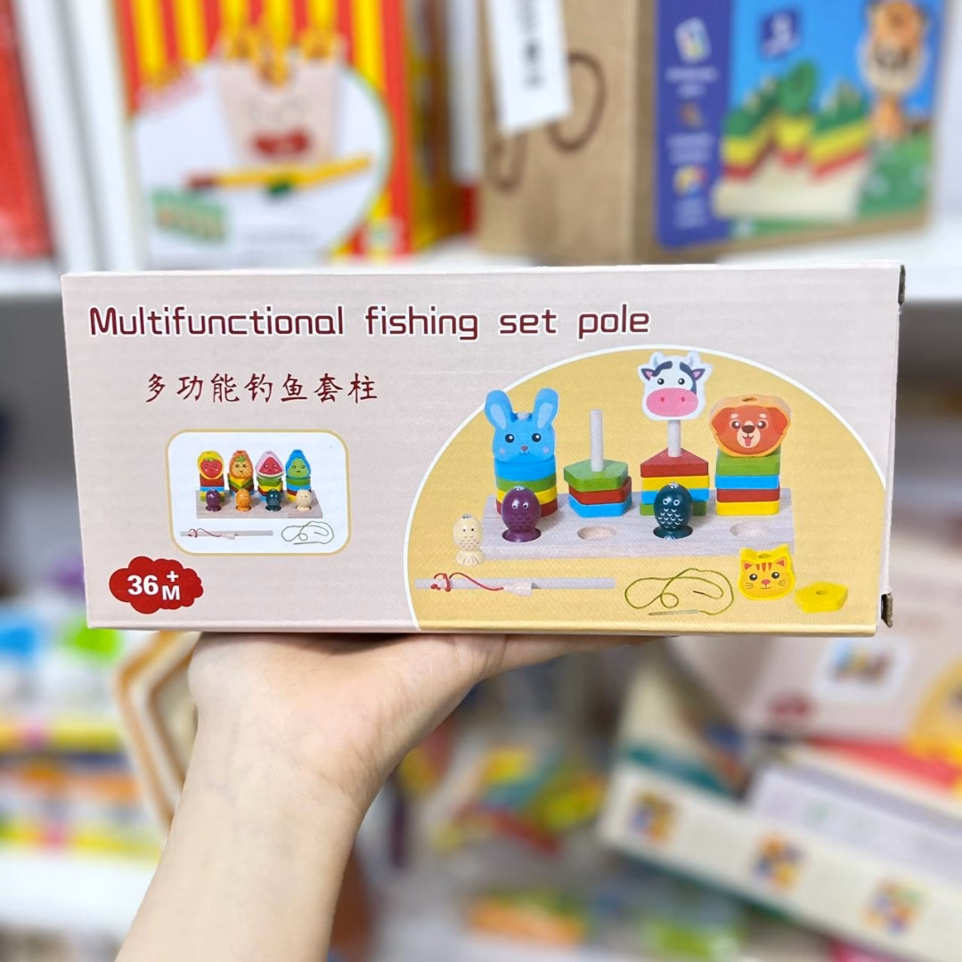 Puidust sorteerimismäng, kalamäng, nöörimismäng 3n1 - Image 2
